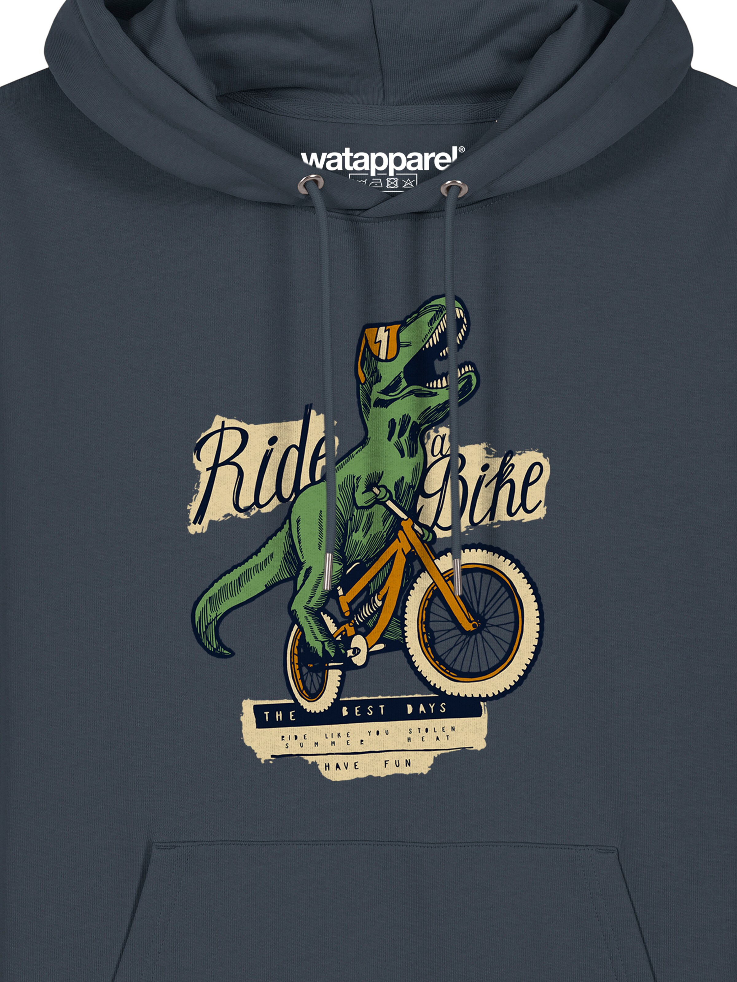 Watapparel Sweatshirt 'T-Rex Fahrrad' in Grijs
