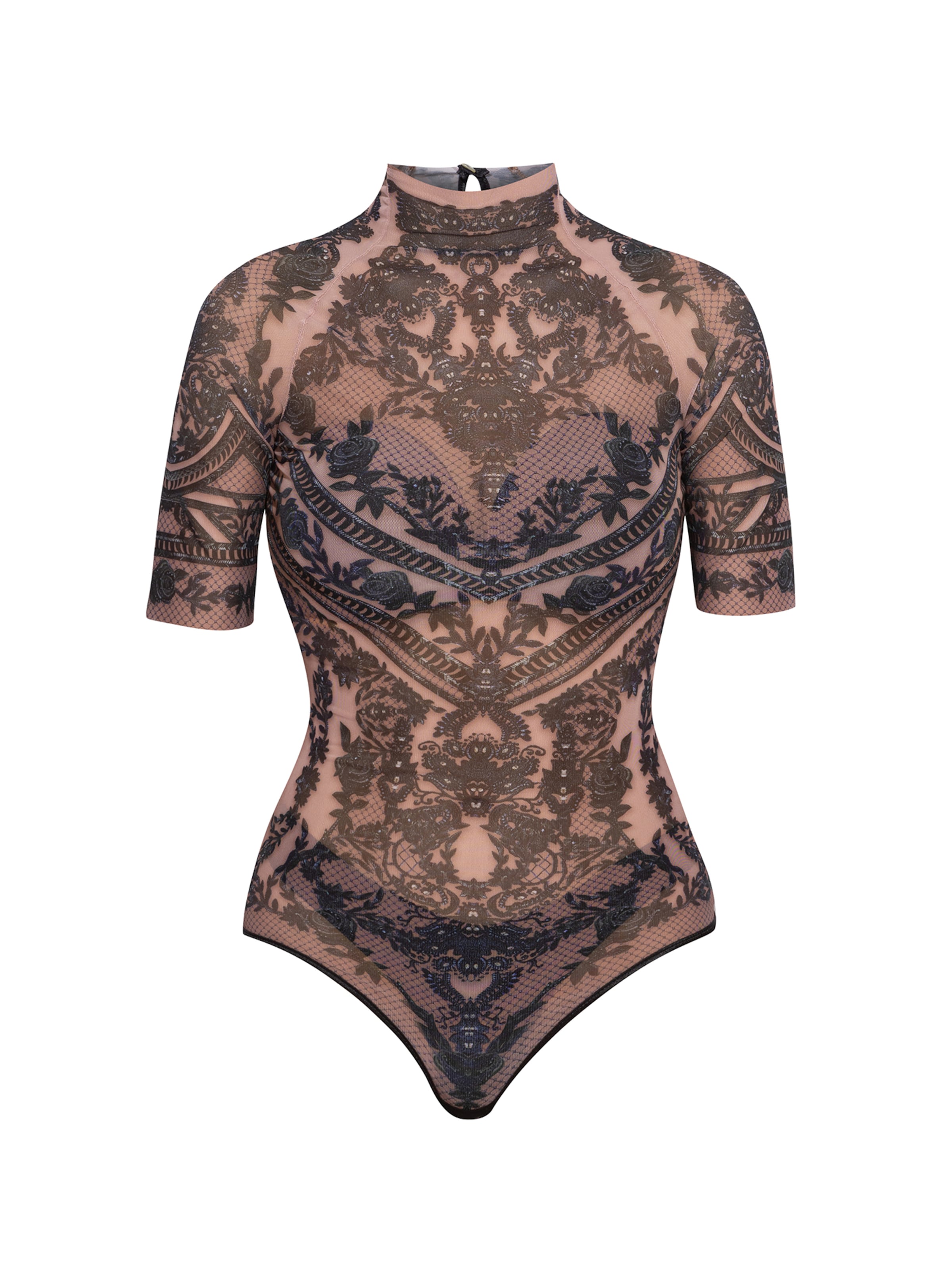 JIORO Blouse bodysuit 'GRAFFITI POWDER' in Mixed colours: front