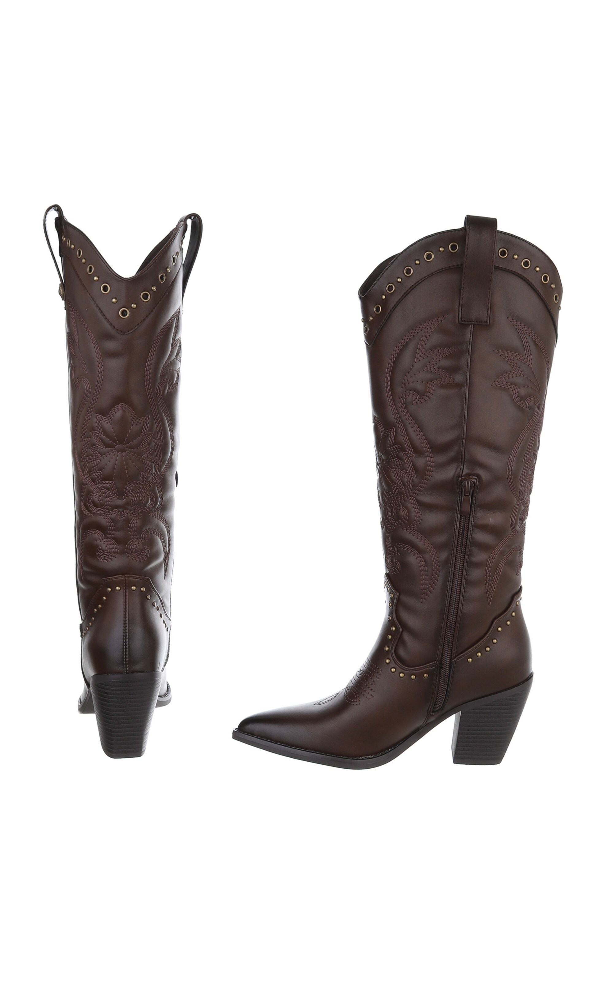 Ital-Design Cowboystiefel in Braun
