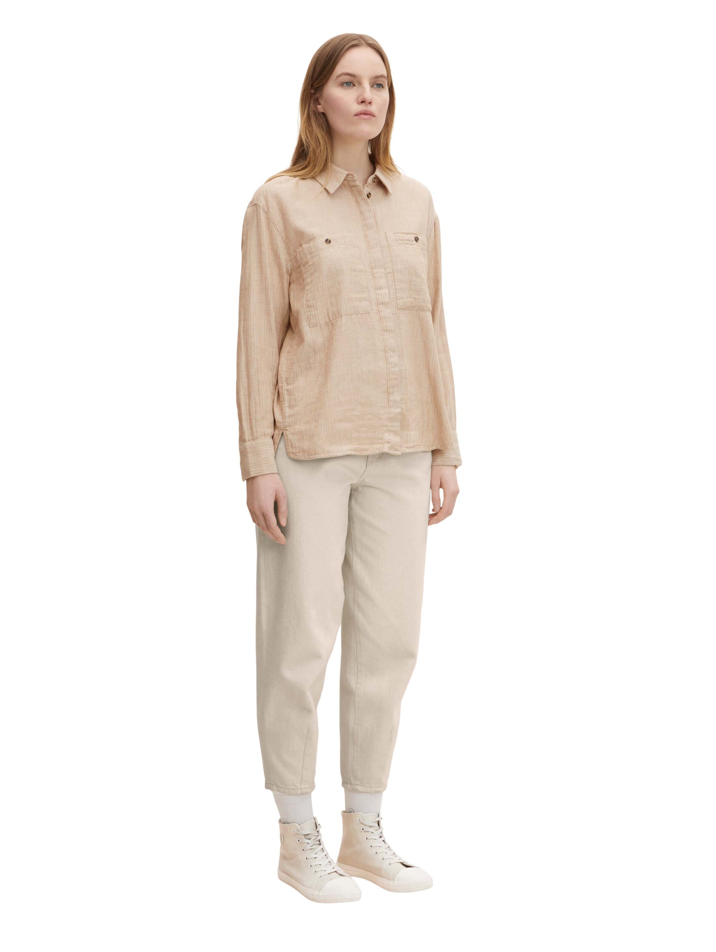 Frauen Große Größen TOM TAILOR Bluse in Hellbraun - ZI78763 Frauen Große Größen TOM TAILOR Bluse in Hellbraun - ZI78763