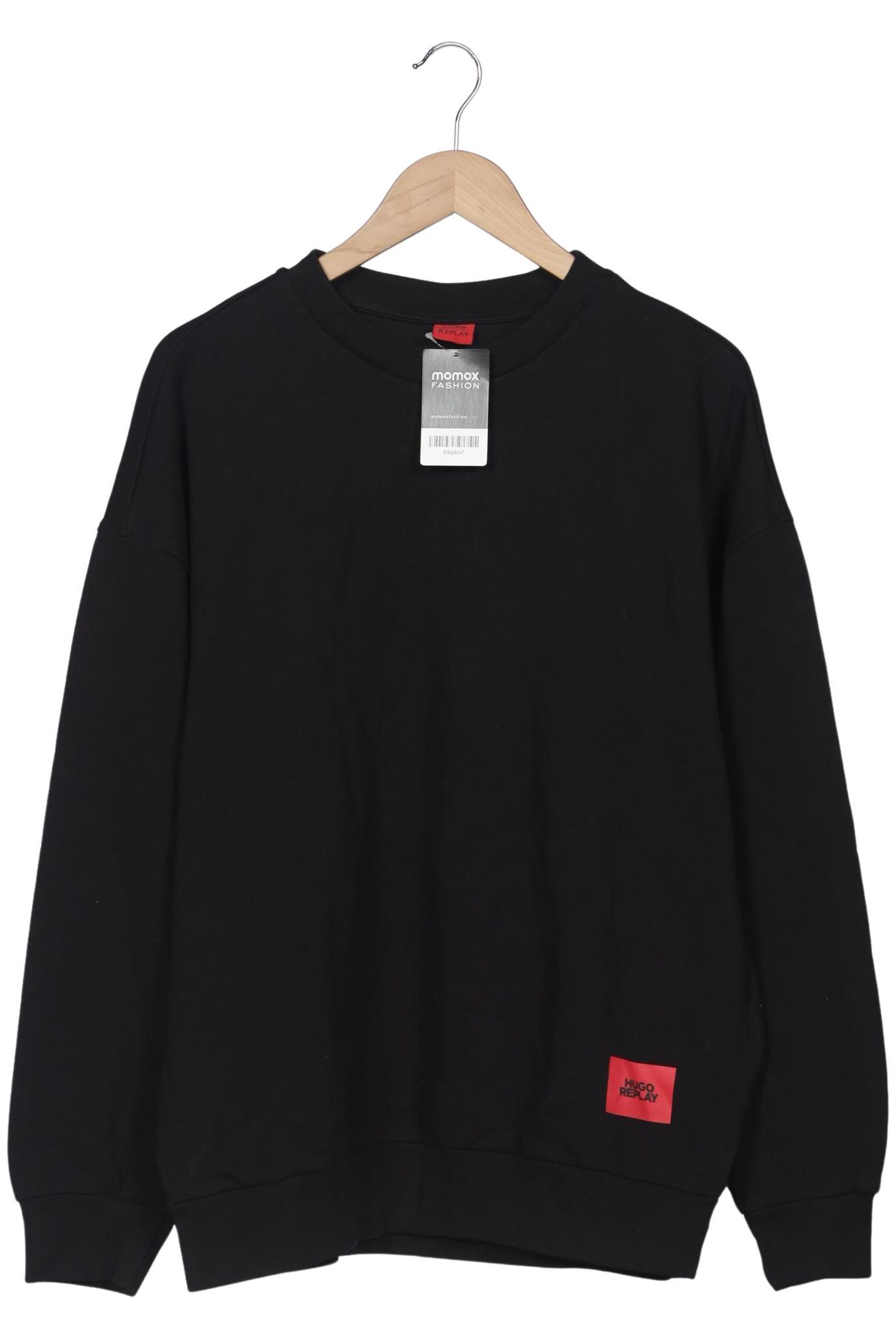 HUGO Sweatshirt & Zip-Up Hoodie in L in Black: front