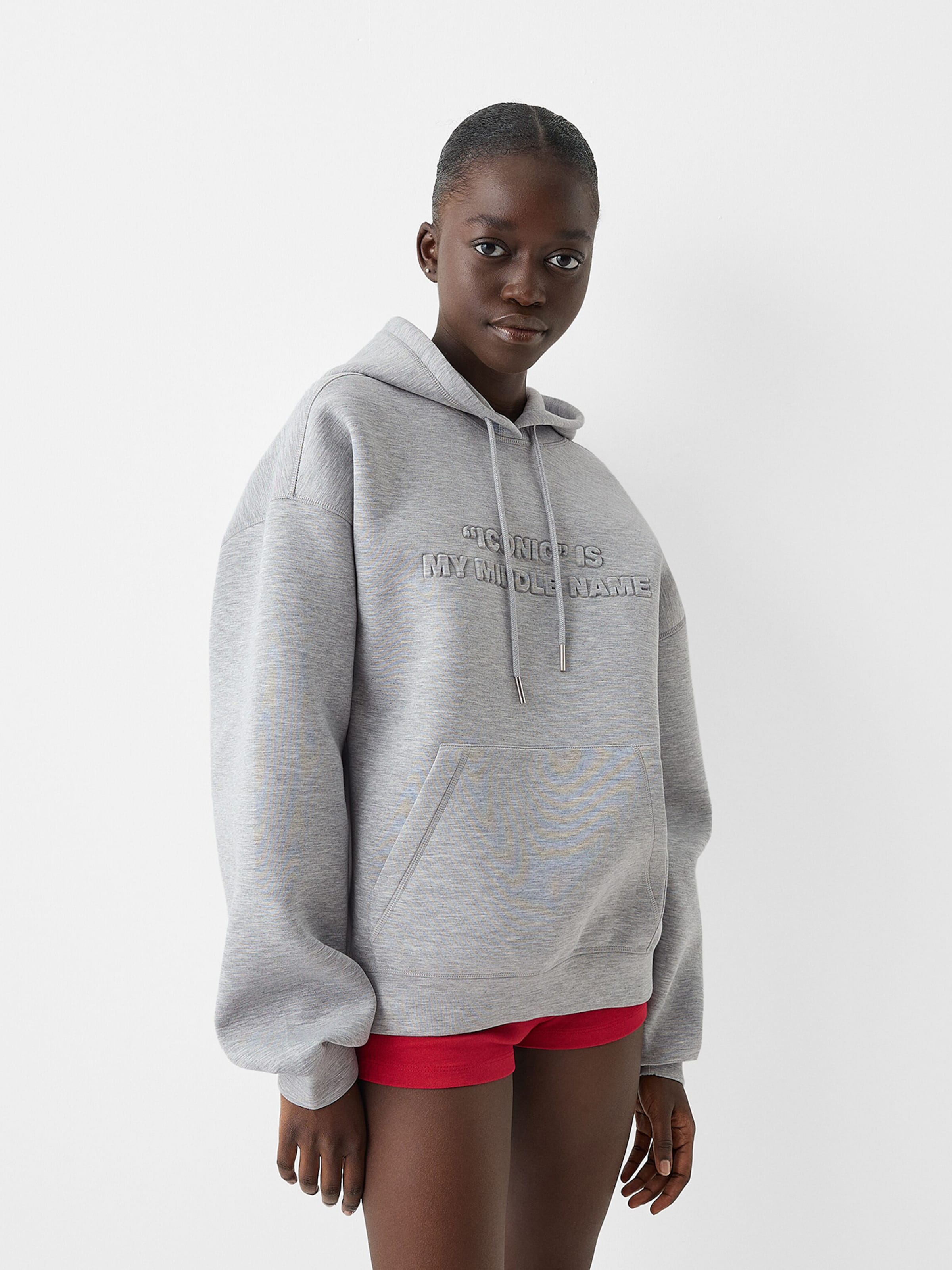Bershka Felpa in Grigio ABOUT YOU