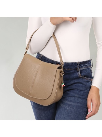 Borsa a tracolla di Florence in beige: frontale