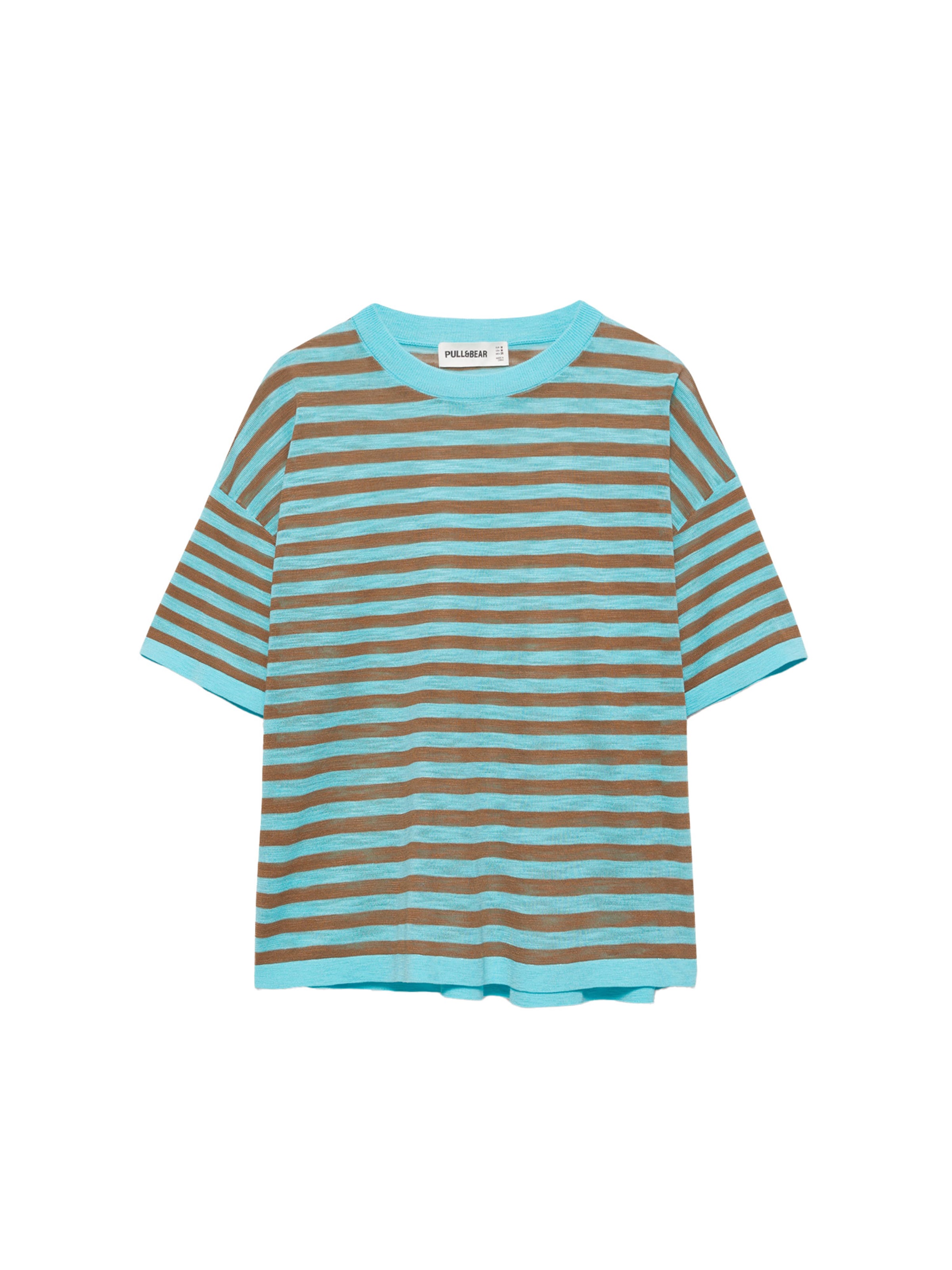 Maglietta in XS Pull&Bear di colore acqua / marrone, Visualizzazione prodotti