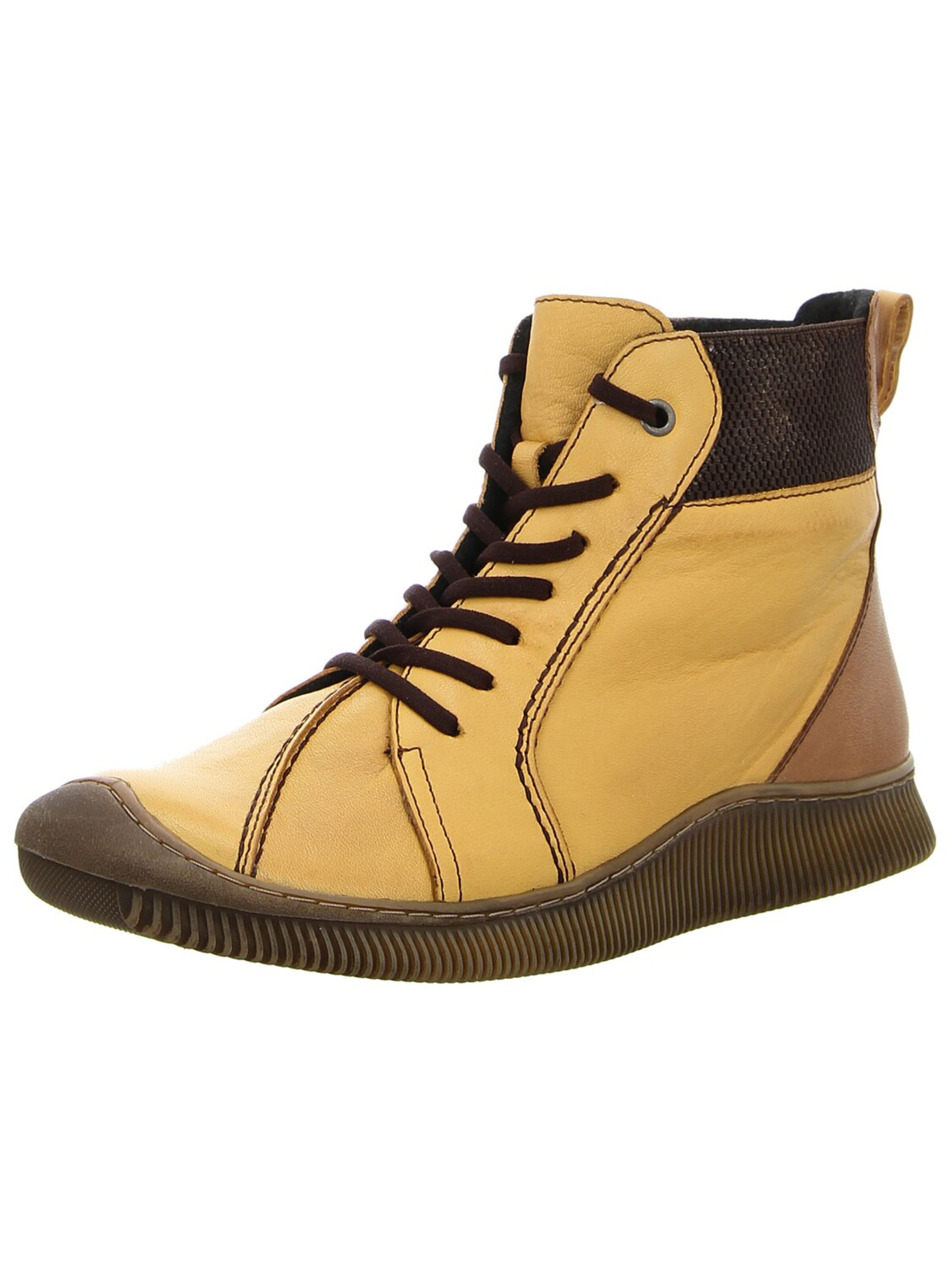 Gemini Lace-Up Boots 'Damen Stiefelette 336735-02/325 Echt Leder in gelb' in Yellow: front