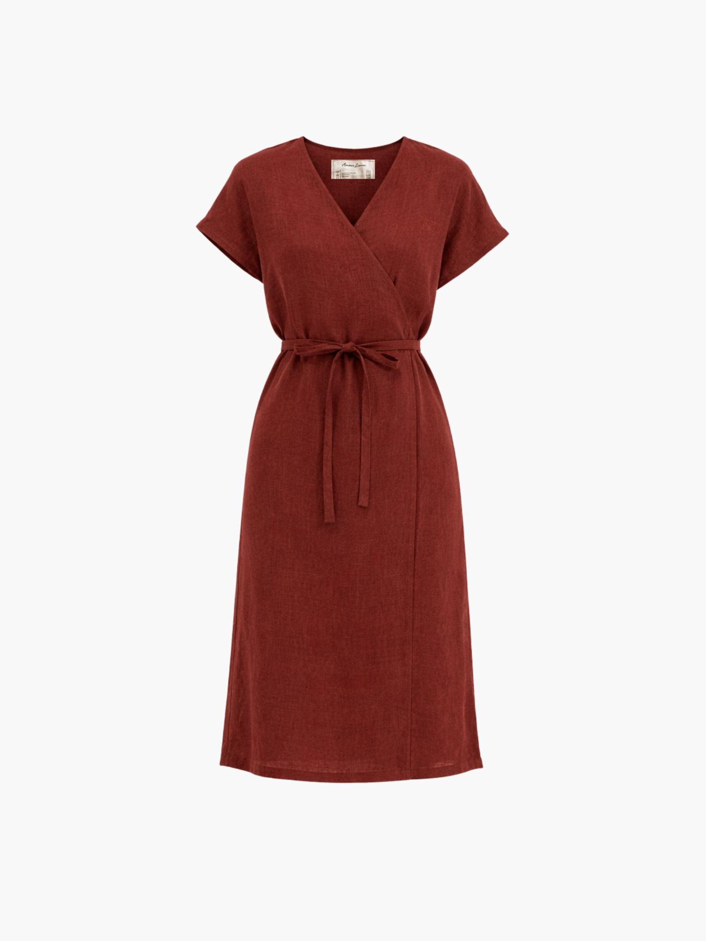 AmourLinen Zomerjurk 'Rome' in Rood: voorkant