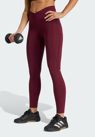 ADIDAS PERFORMANCE - Skinny Pantalón deportivo 'Studio All Me' en rojo: frente