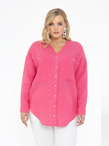 Yoek Blouse in Roze: voorkant