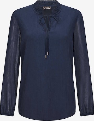 Goldner Bluse in Blau: Vorderseite