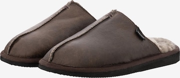 SHEPHERD Hausschuh 'Hugo' in Braun: Vorderseite