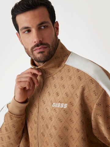 GUESS Sweatjacke in Beige