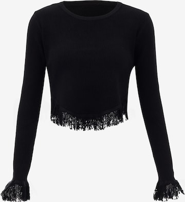 Pull-over swirly en noir : devant