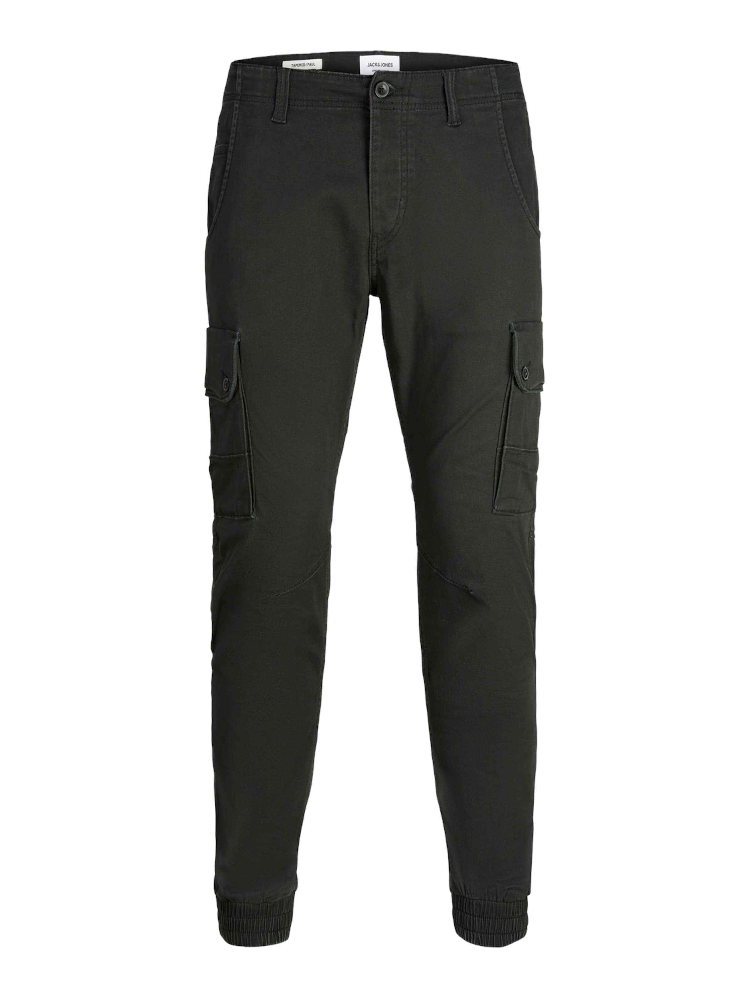 Tapered Pantaloni cargo 'JWHPAUL JJWARNER' di JACK & JONES in nero: frontale