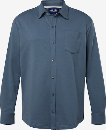 John F. Gee Comfort fit Overhemd in Blauw: voorkant