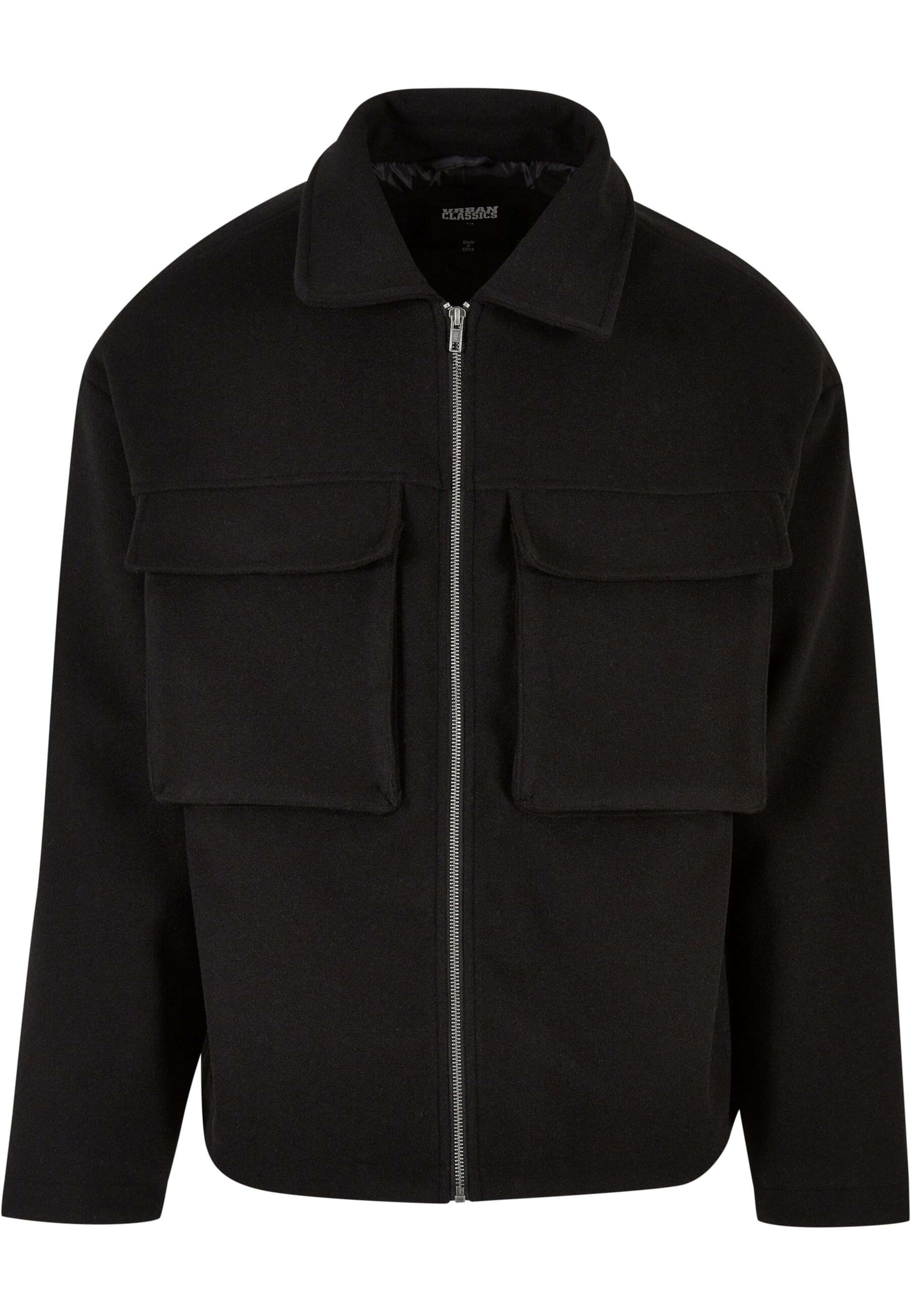 Urban Classics Between-season jacket in Black: front