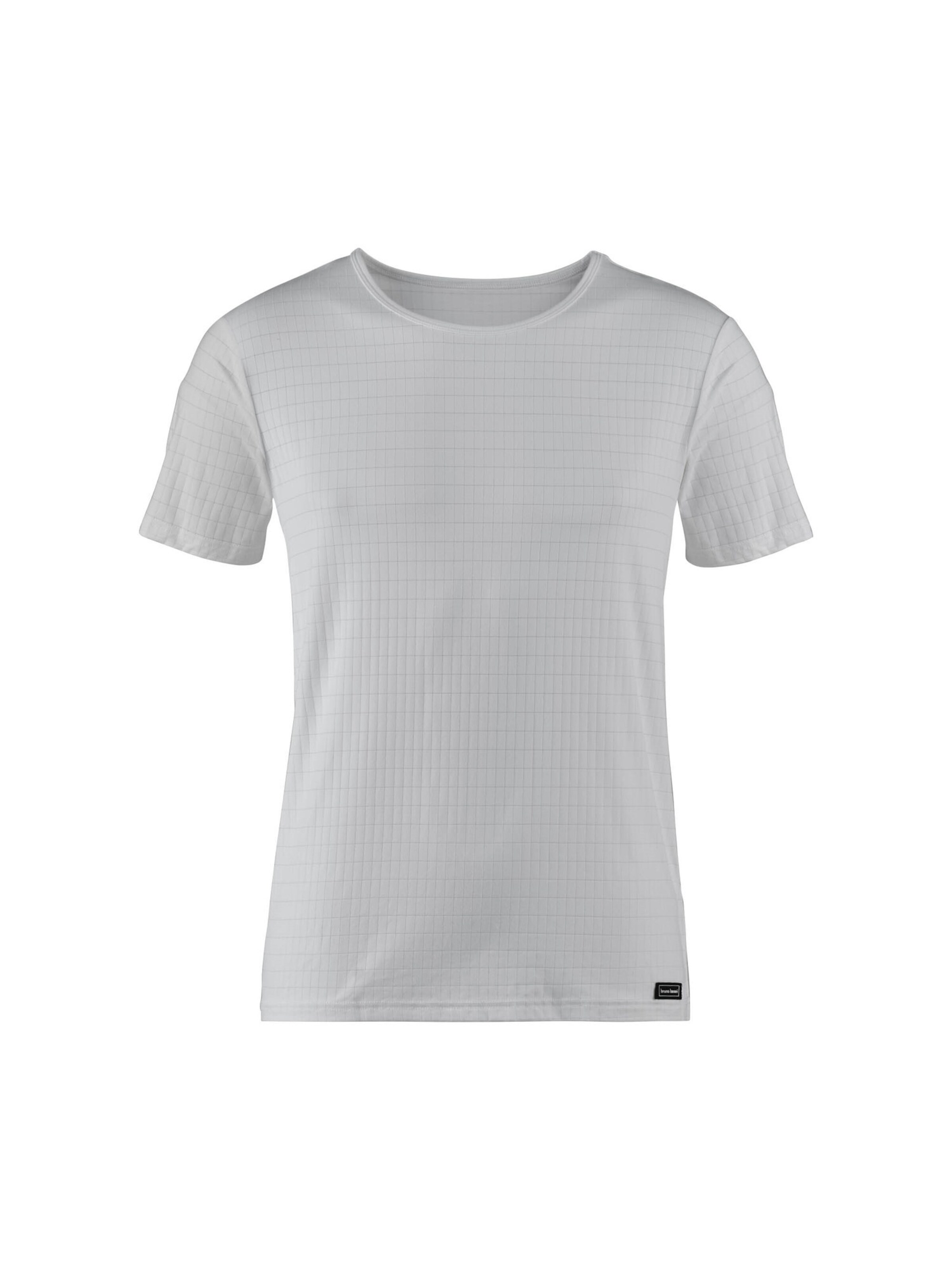 Bruno Banani Shirt 'Check Line 2.0' in Wit: voorkant