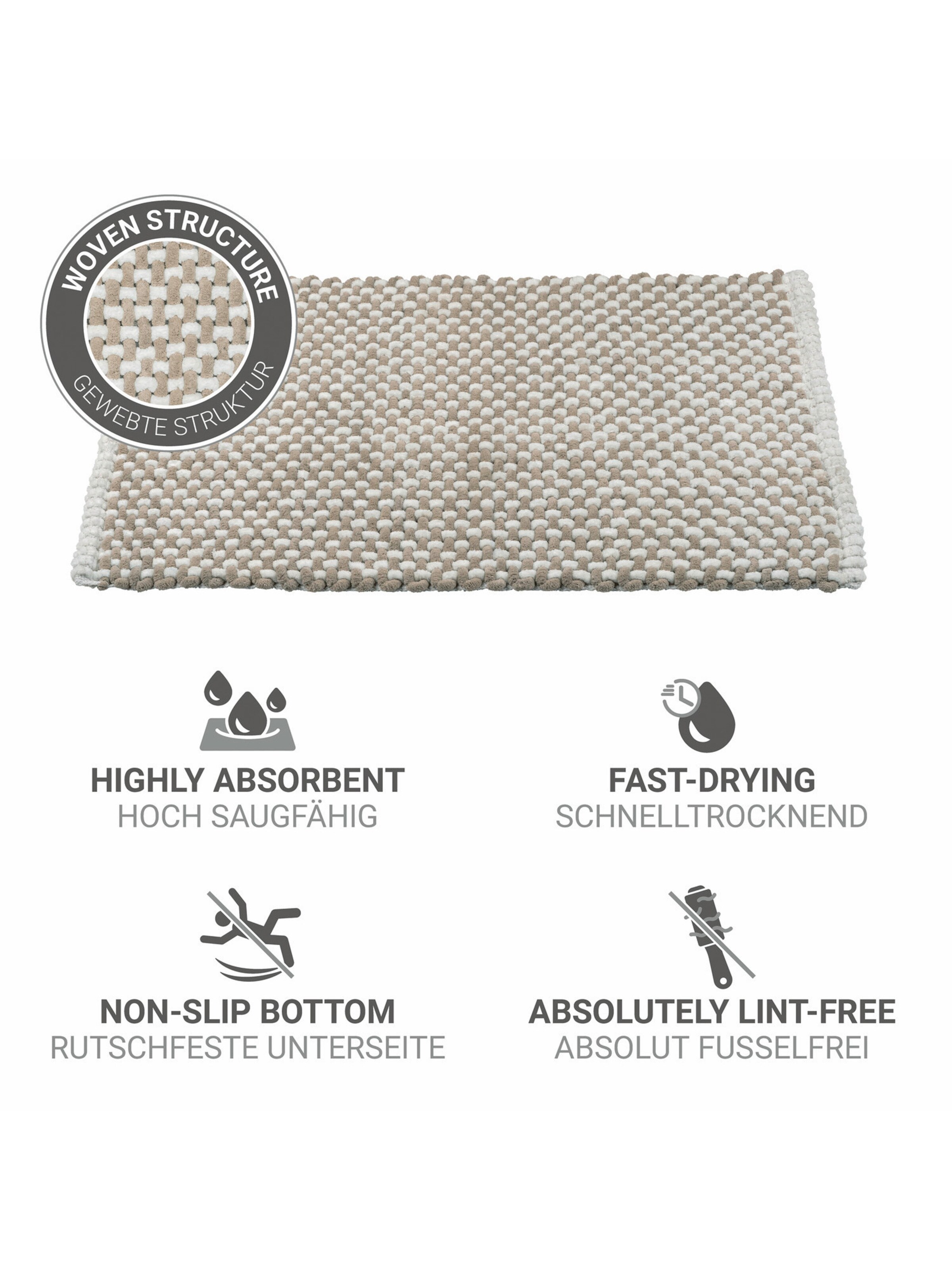 Wenko Badematte 'Covelo' in Beige