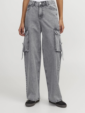 JJXX Wide leg Cargojeans 'TOKYO' in Grijs: voorkant