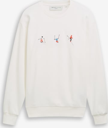 TOM TAILOR DENIM Sweatshirt in White: front