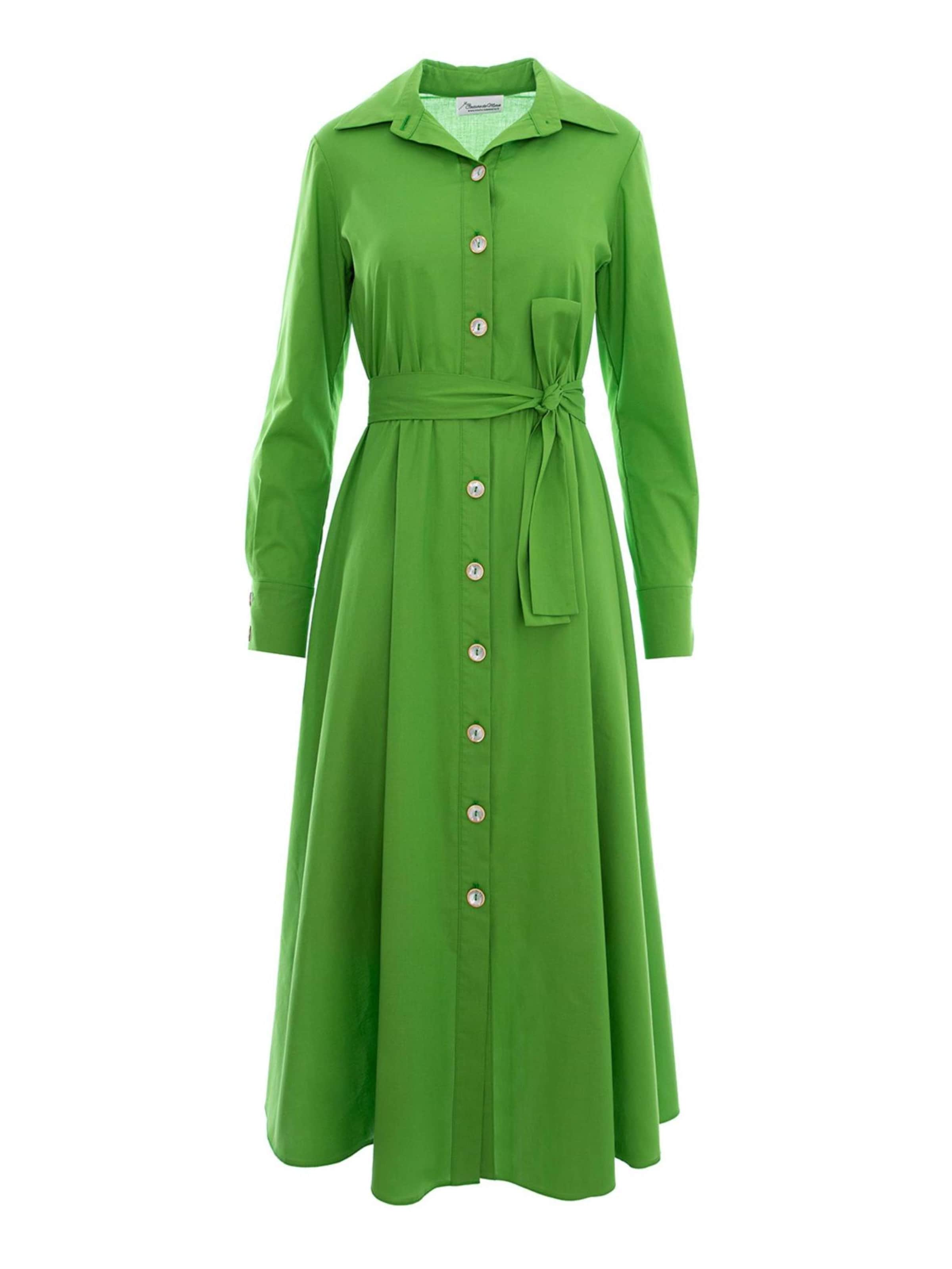 Couture de Marie - Vestido camisero en verde: frente