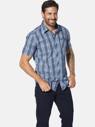 Jan Vanderstorm Comfort fit Button Up Shirt 'Hagbur' in Blue