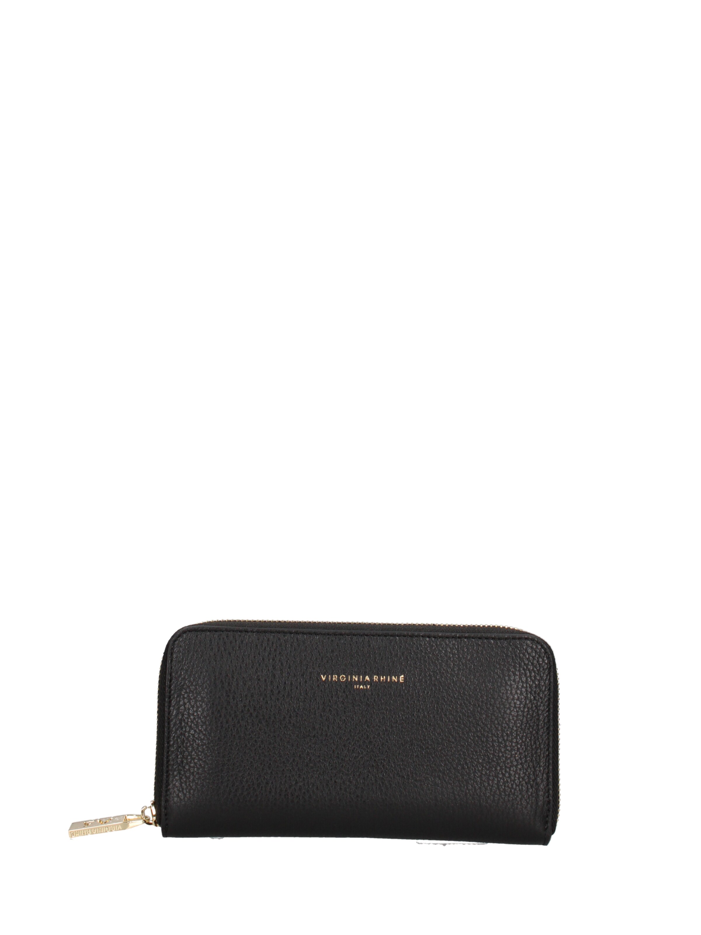 Portamonete 'Portafoglio donna pelle dollaro con zip 20x10 cm' di Virginia Rhinè in nero: frontale