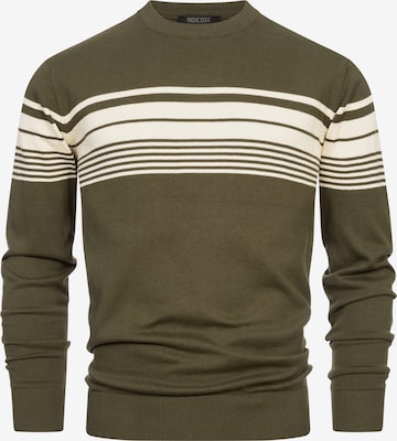 INDICODE JEANS Sweater 'League' in Green: front