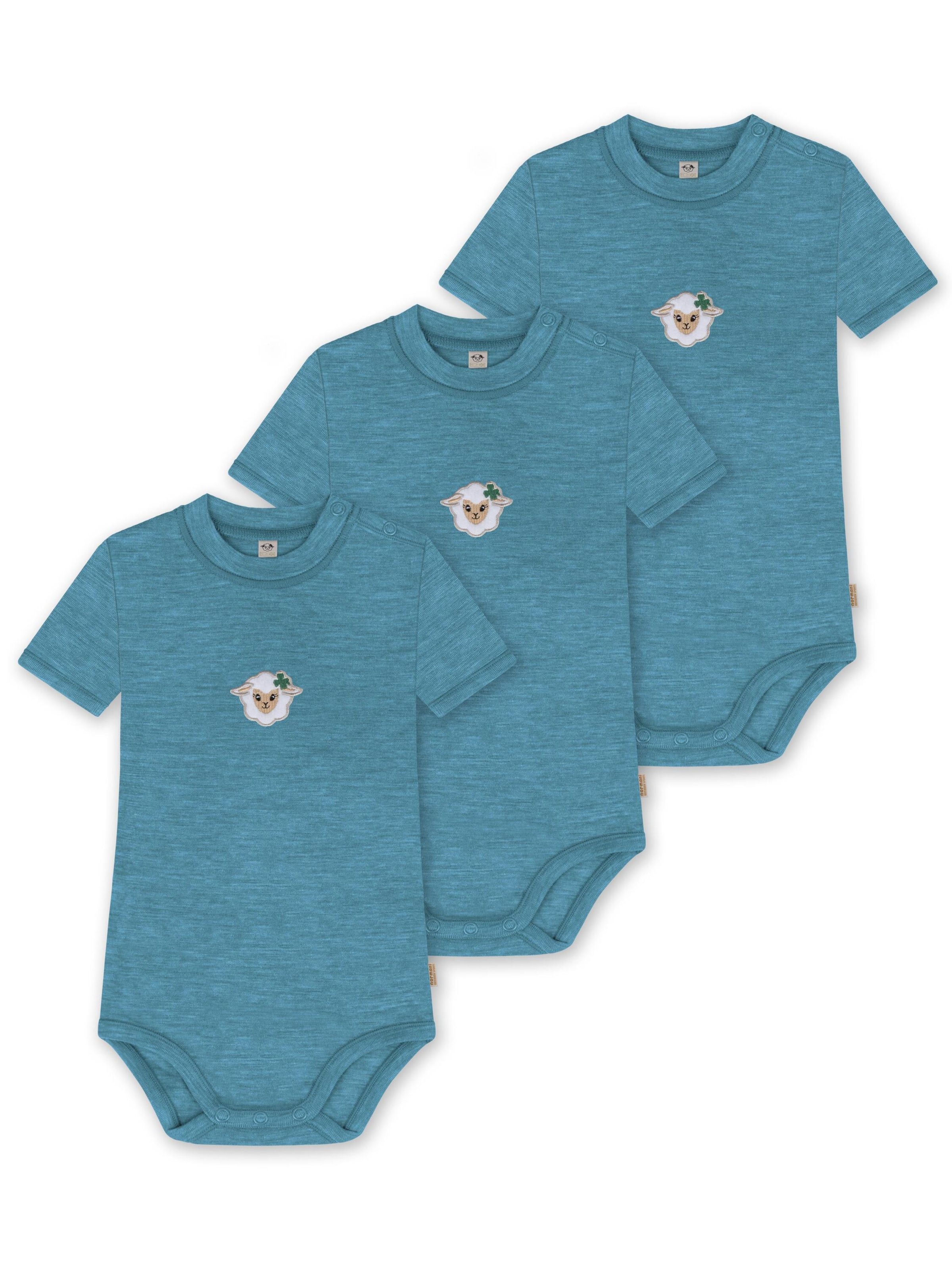 Barboteuse / body 'Tihoi' normani en bleu : devant