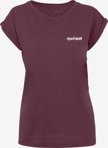 Merchcode Shirt 'Unfollow' in Rood: voorkant