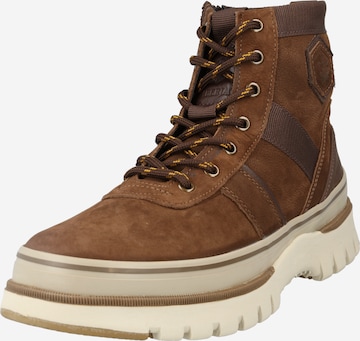 Lumberjack Lace-Up Boots in Brown: front