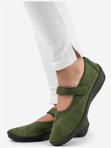 Arcopedico Ballet Flats with Strap in Green: front