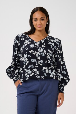 KAFFE CURVE Bluse in Blau: Vorderseite
