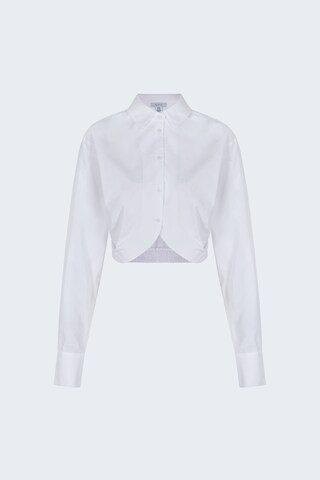 Aligne Bluse 'Flick' i hvid: forside