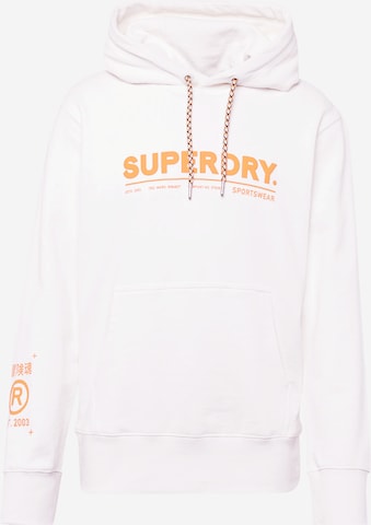 balts Superdry Sportisks džemperis: no priekšpuses