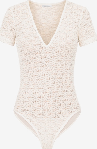 SASSYCLASSY Shirt Bodysuit in White: front