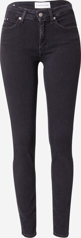 Calvin Klein Jeans - Skinny Calças de ganga 'MID RISE SKINNY' em preto: frente