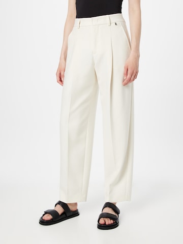 BOGNER Regular Pleated Pants 'FABIA' in White: front