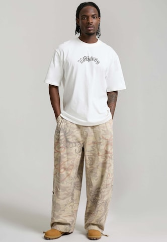 Wide leg Pantaloni de la Ed Hardy pe bej