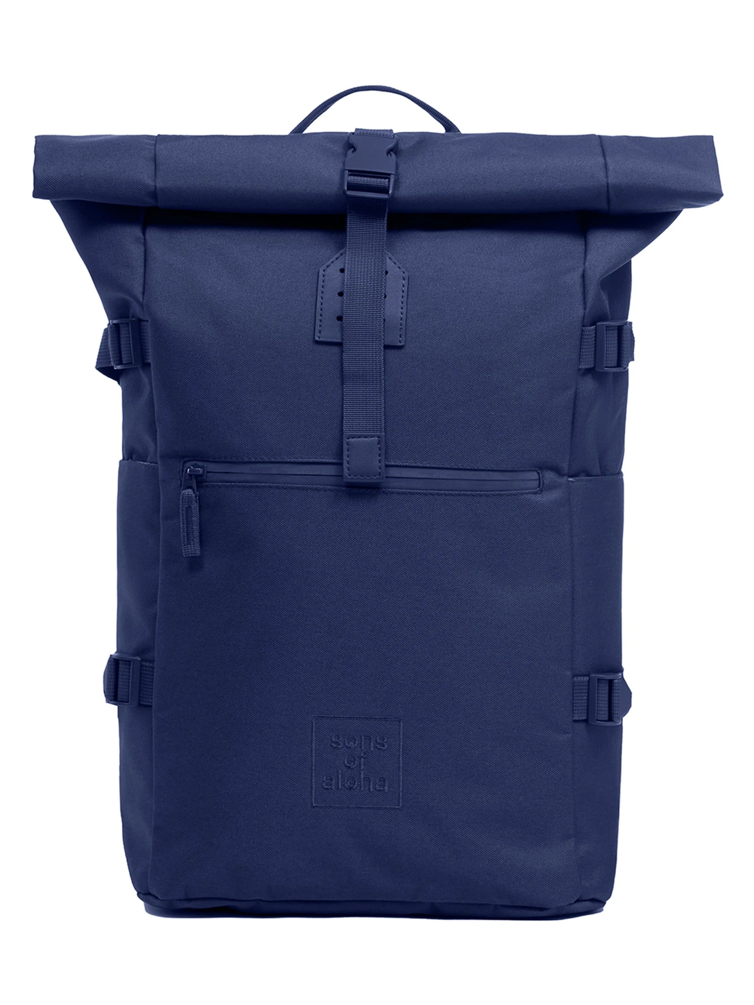 SONS OF ALOHA Backpack 'XL RollTop Rucksack KANE erweiterbar' in Blue: front