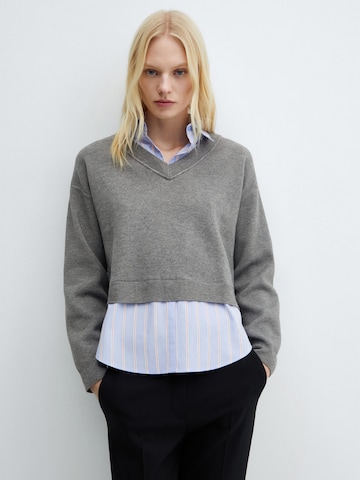 MANGO Пуловер 'Chiara' в сиво: отпред