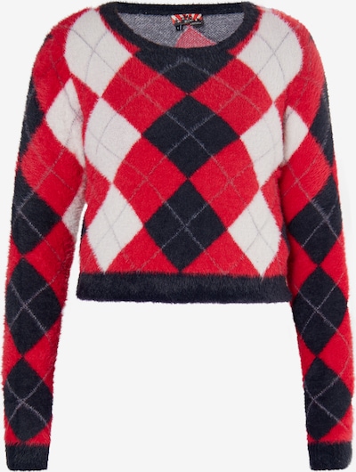 Megztinis iš myMo ROCKS, spalva – kraujo spalva / juoda / balta, Prekių apžvalga