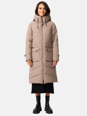 MARIKOO Wintermantel in Beige: voorkant