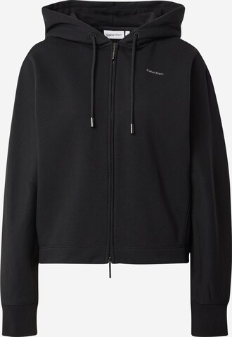 Calvin Klein Zip-Up Hoodie 'NANO' in Black: front