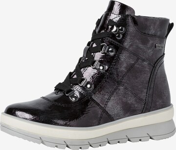 JANA Lace-Up Ankle Boots in Purple: front