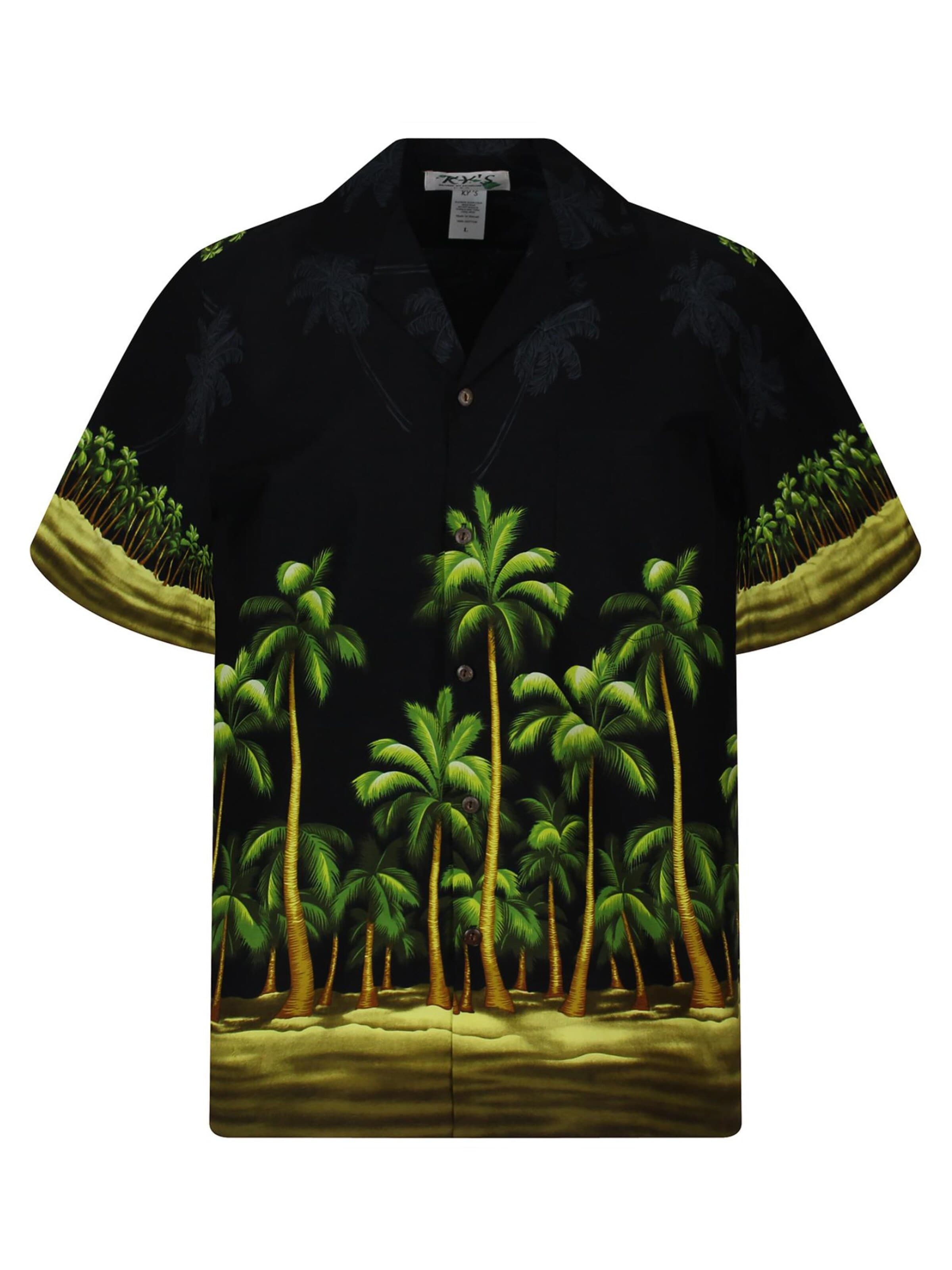 Camicia 'Grüner Palmenwald' di KY's in nero: frontale