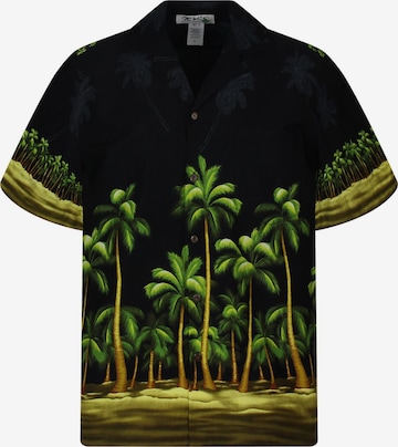 Camicia 'Grüner Palmenwald' di KY's in nero: frontale
