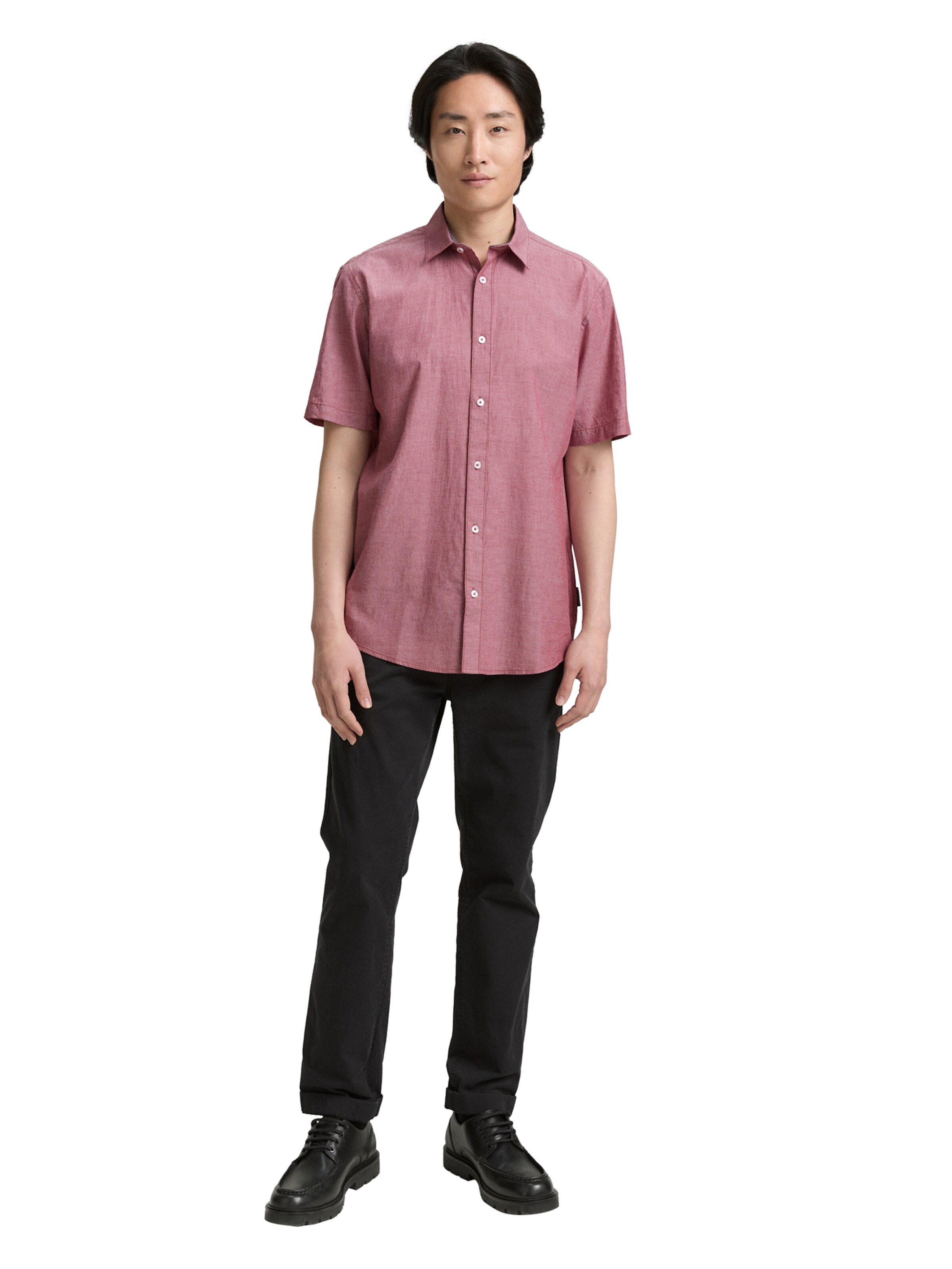 TOM TAILOR Regular fit Button Up Shirt in Red
