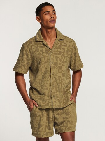 Shiwi Comfort Fit Skjorte 'TOWELING' i grøn: forside