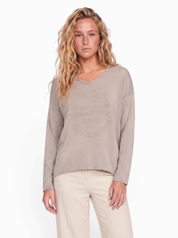 Zwillingsherz Sweatshirt 'Positive Mind' in Grijs: voorkant