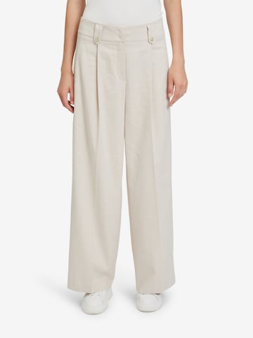 Betty & Co Loose fit Pleat-Front Pants in Beige: front